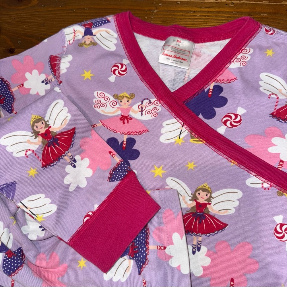 Hanna Andersson Vibrant Fairy Princess Print Pajamas size 14/160 - Picture 2 of 2